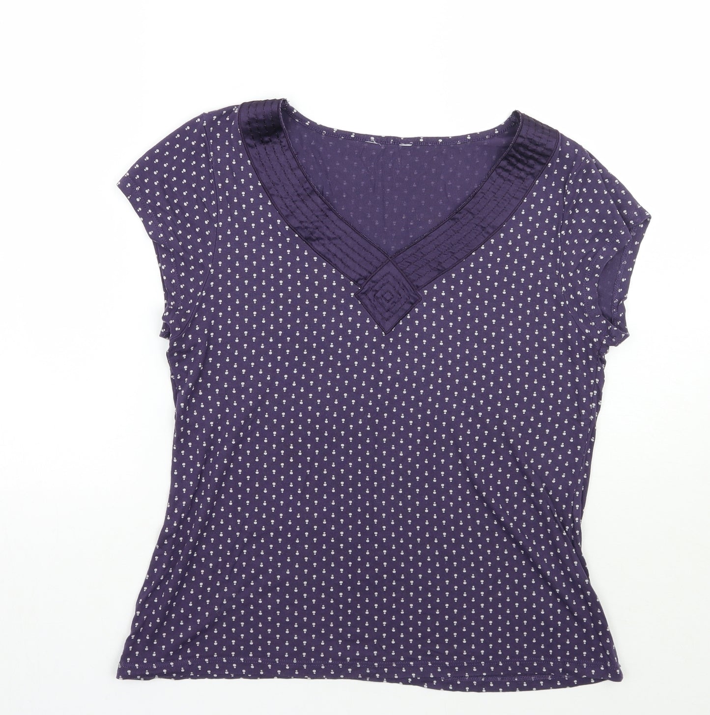Matalan Womens Purple Geometric  Basic T-Shirt Size 16