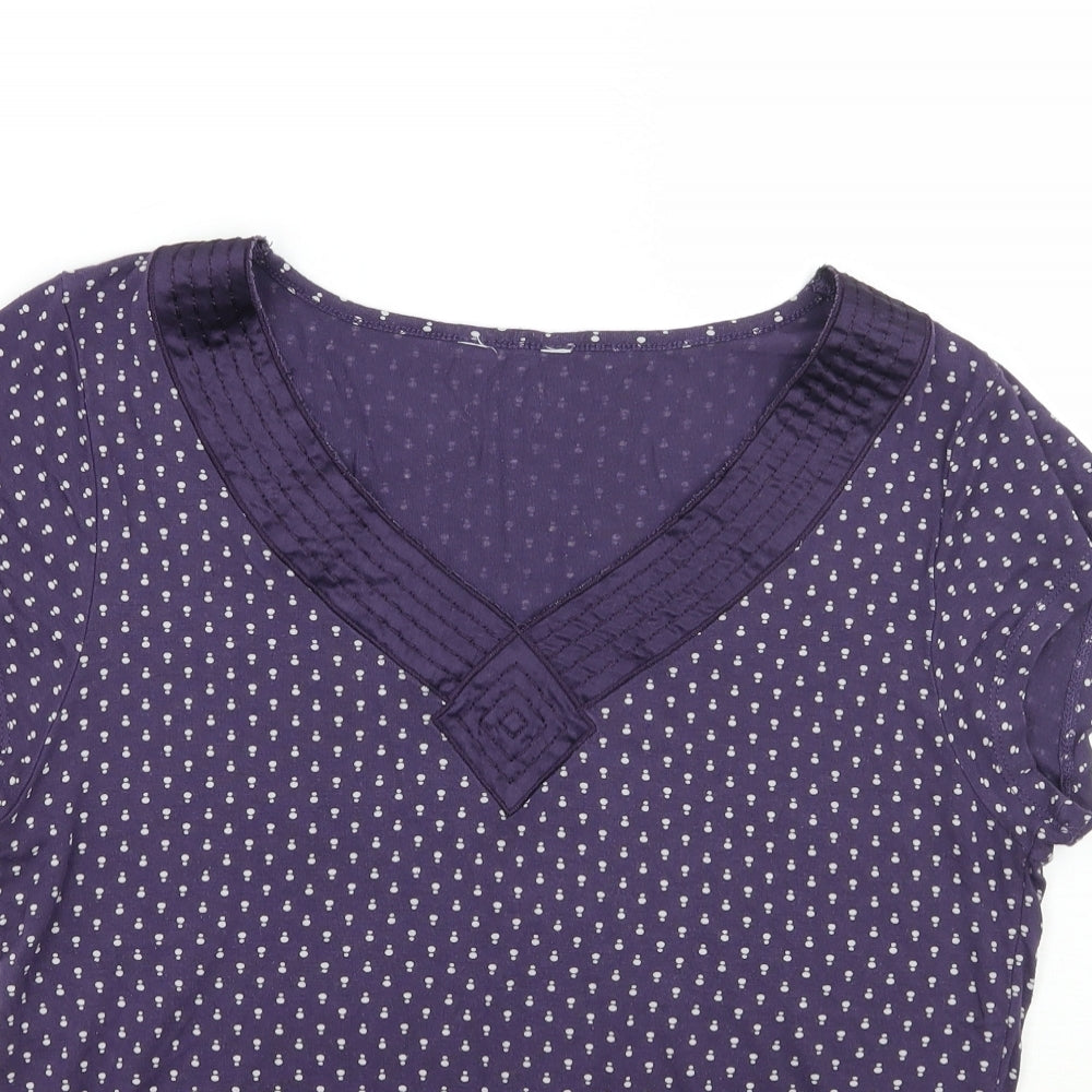 Matalan Womens Purple Geometric  Basic T-Shirt Size 16