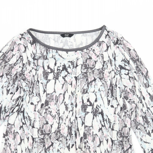 F&F Womens White Animal Print  Basic T-Shirt Size 14