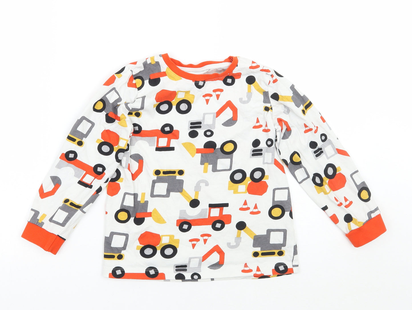 F&F Boys White Geometric  Basic T-Shirt Size 5-6 Years