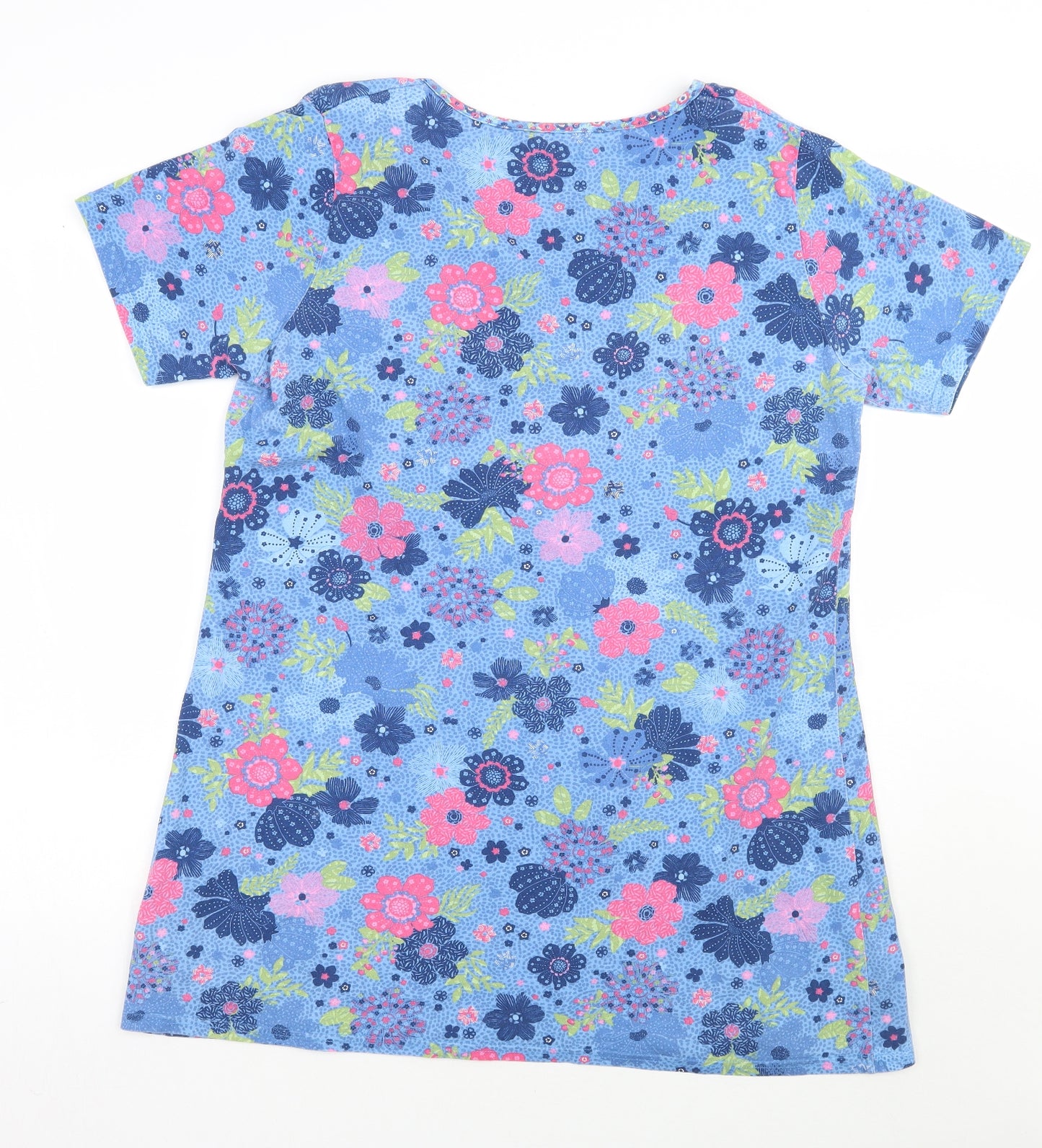 country rose Womens Blue Floral  Basic T-Shirt Size L