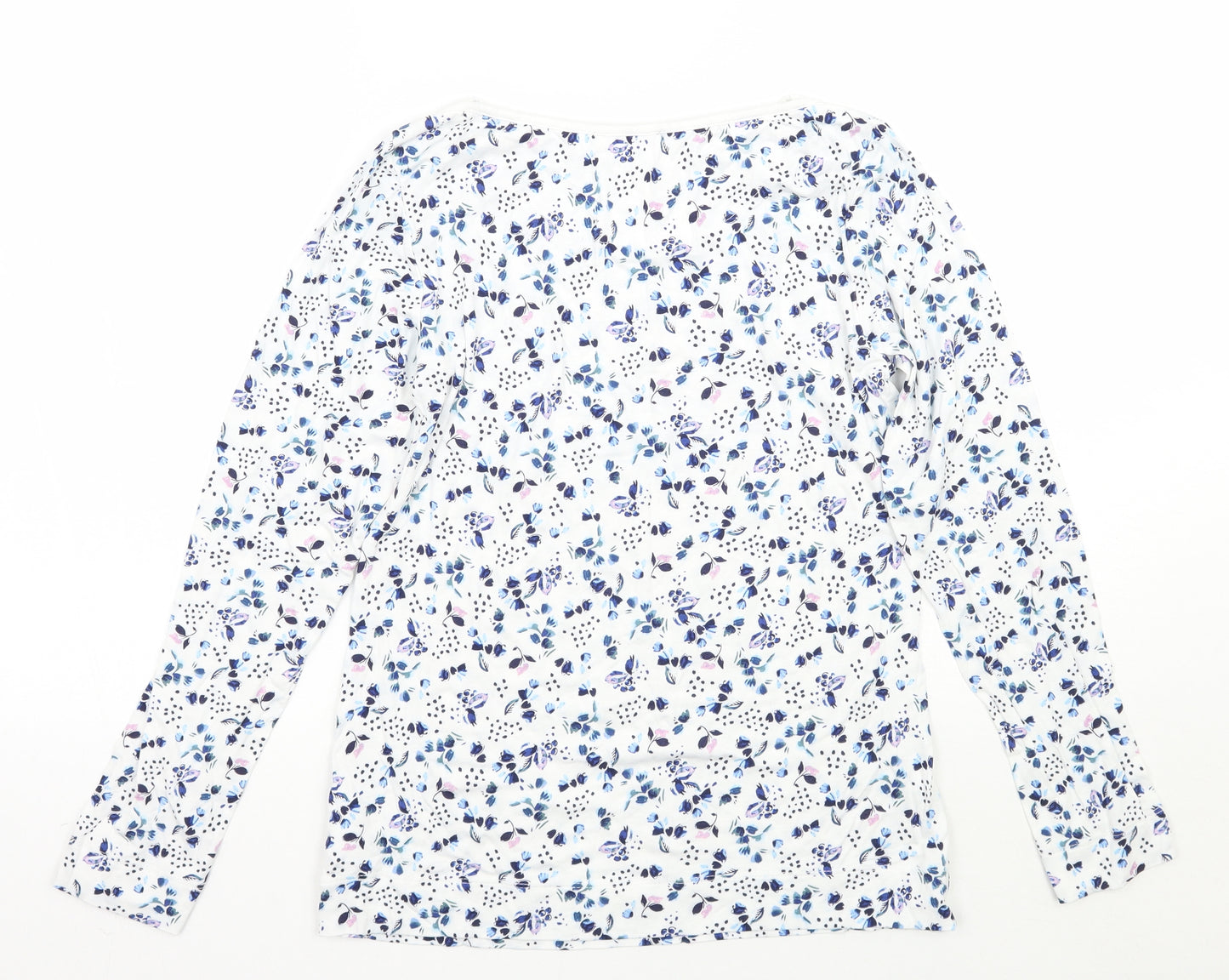 Target Womens White Floral  Basic T-Shirt Size 10