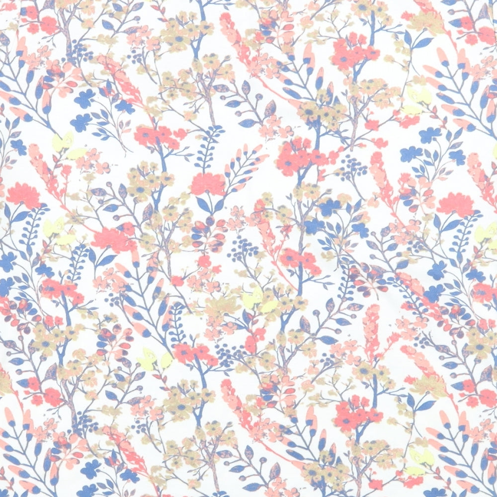 Isle Womens White Floral  Basic T-Shirt Size 10