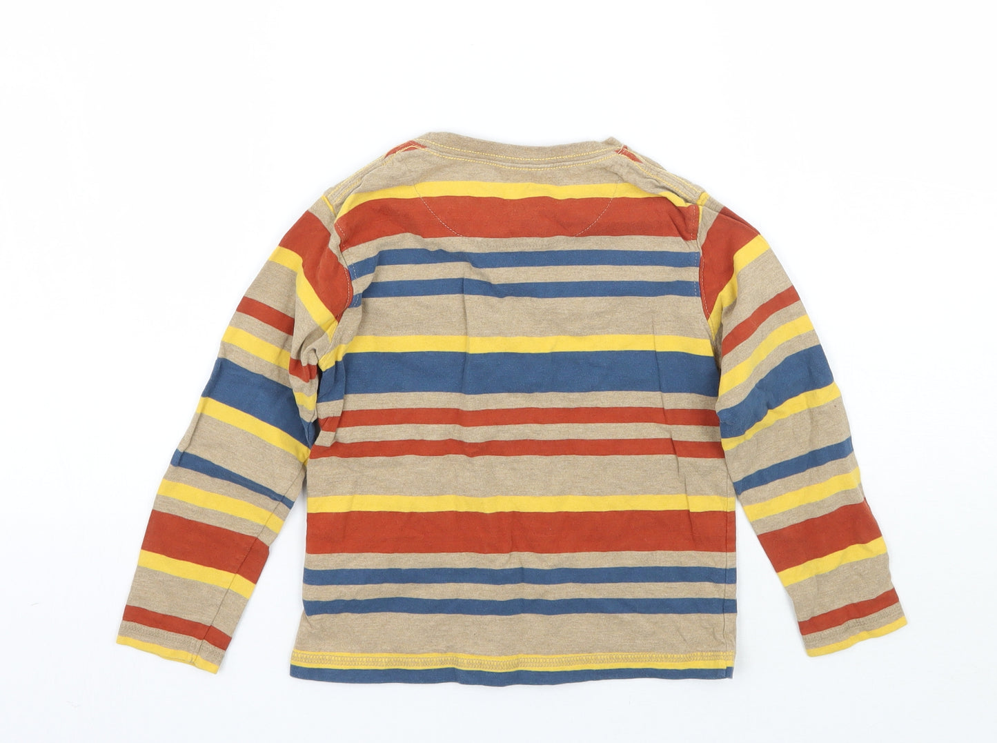 John Lewis Boys Brown Striped  Basic T-Shirt Size 5 Years