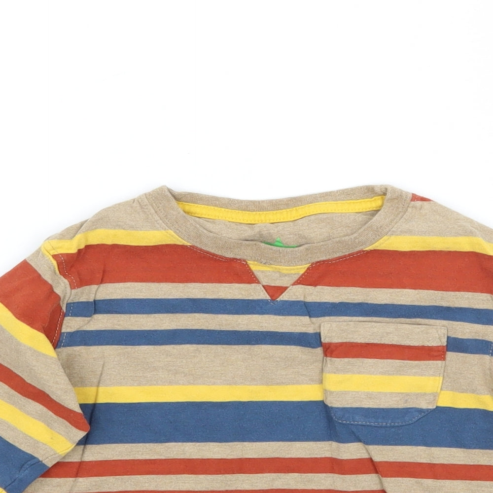 John Lewis Boys Brown Striped  Basic T-Shirt Size 5 Years