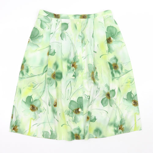 Honor Milburn Womens Green Floral  A-Line Skirt Size 16