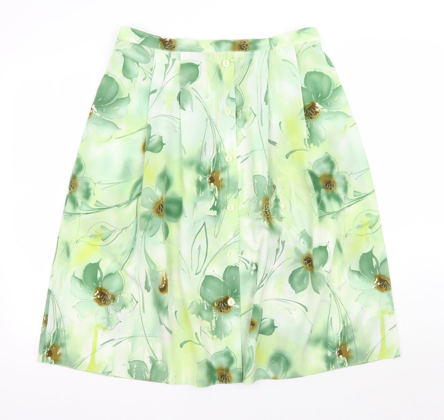 Honor Milburn Womens Green Floral  A-Line Skirt Size 16