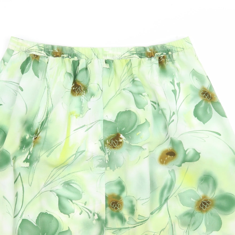 Honor Milburn Womens Green Floral  A-Line Skirt Size 16