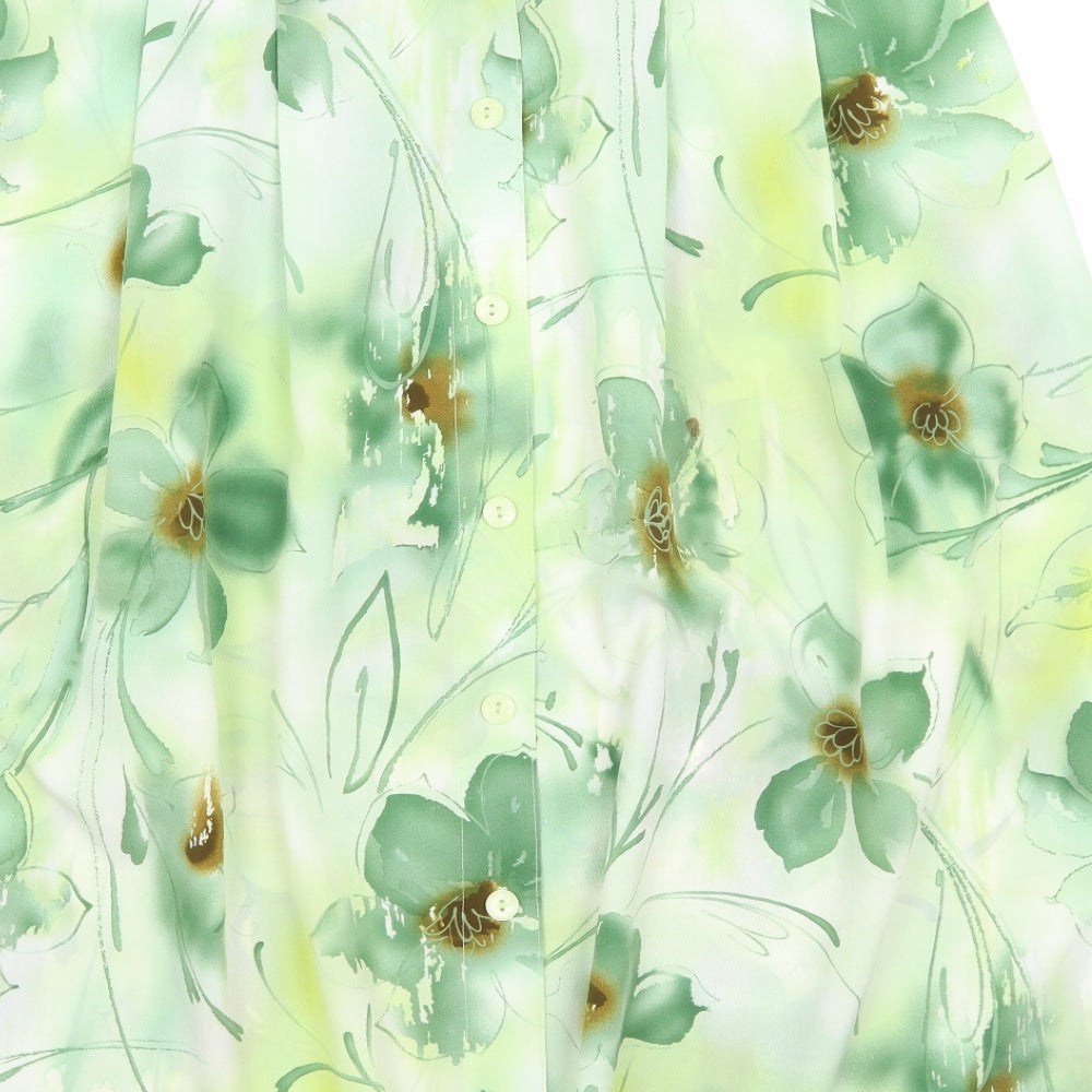 Honor Milburn Womens Green Floral  A-Line Skirt Size 16