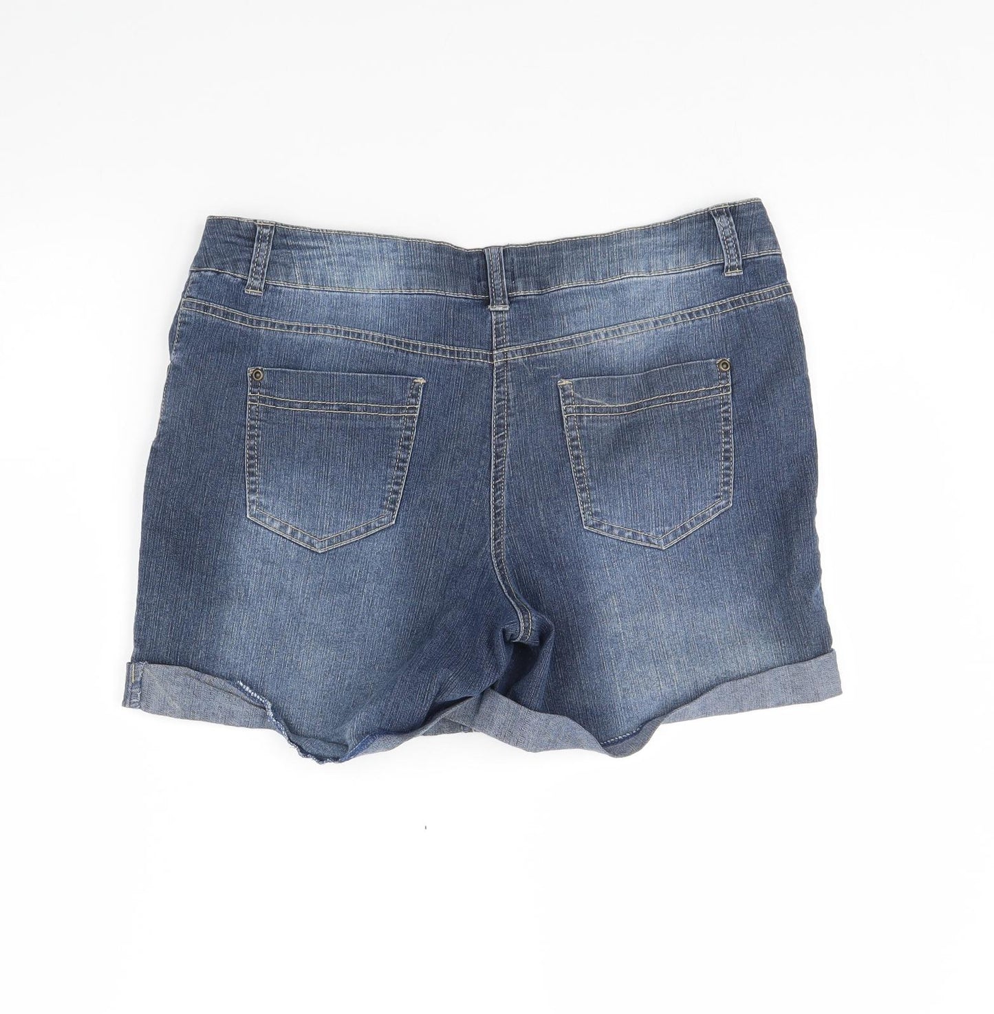 F&F Womens Blue  Denim Cut-Off Shorts Size 12