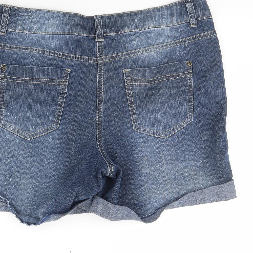 F&F Womens Blue  Denim Cut-Off Shorts Size 12