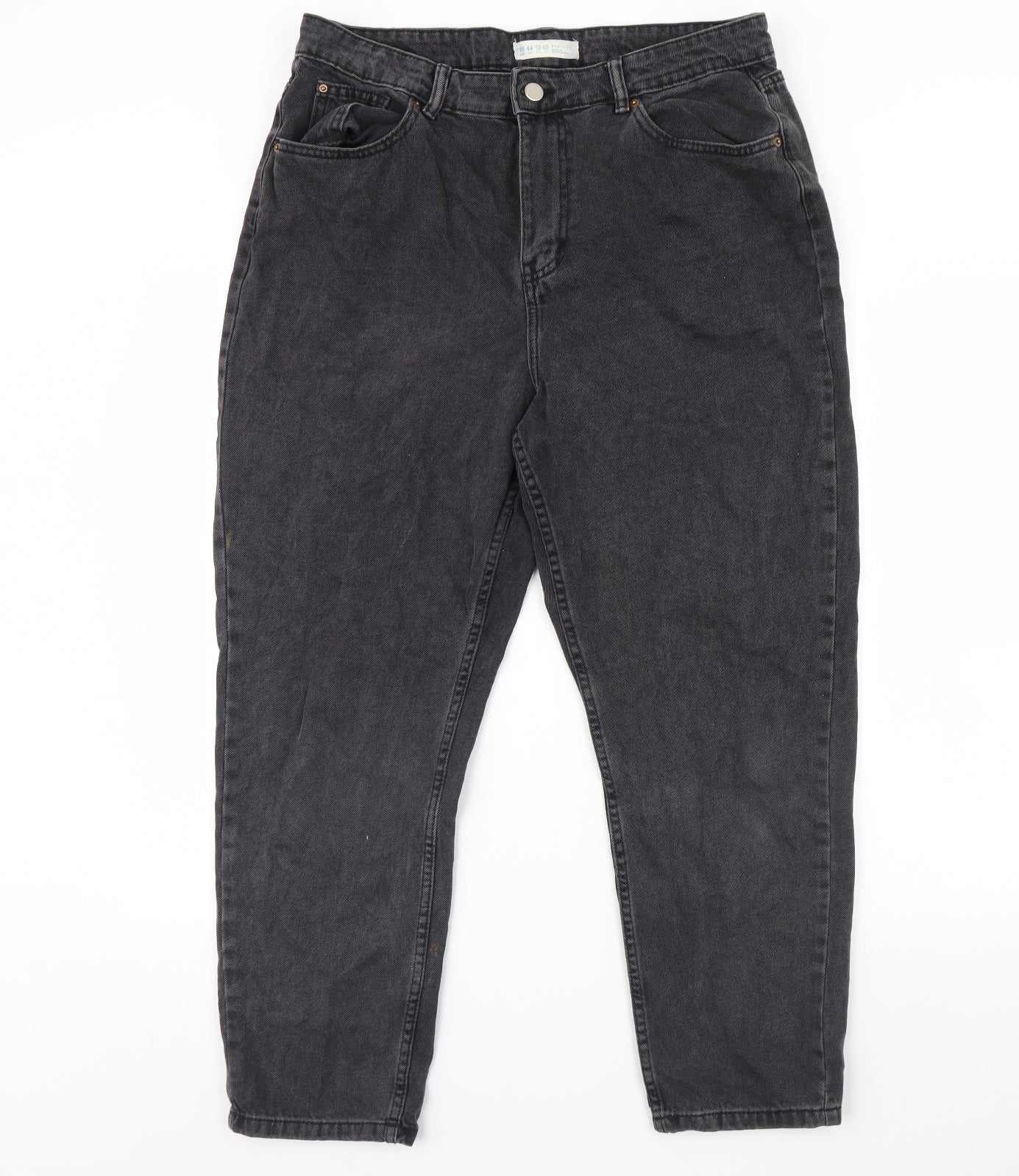 Denim cO Womens Black  Denim Straight Jeans Size 14 L28 in