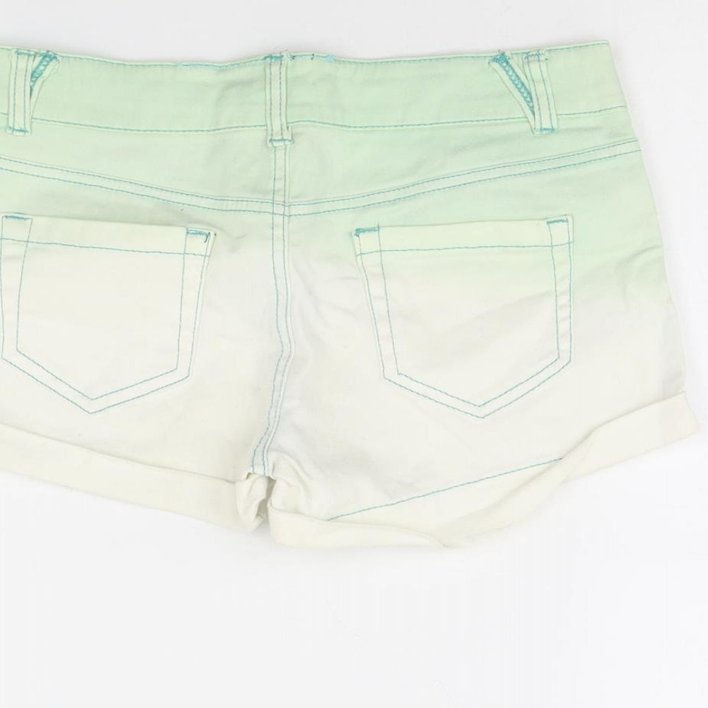 Denim co Girls Green   Cut-Off Shorts Size 11 Years