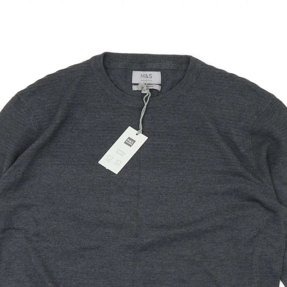 m&s Mens Grey   Pullover Jumper Size L