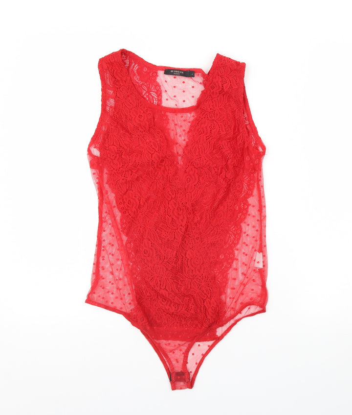 Vogue Paris Womens Red   Bodysuit One-Piece Size L