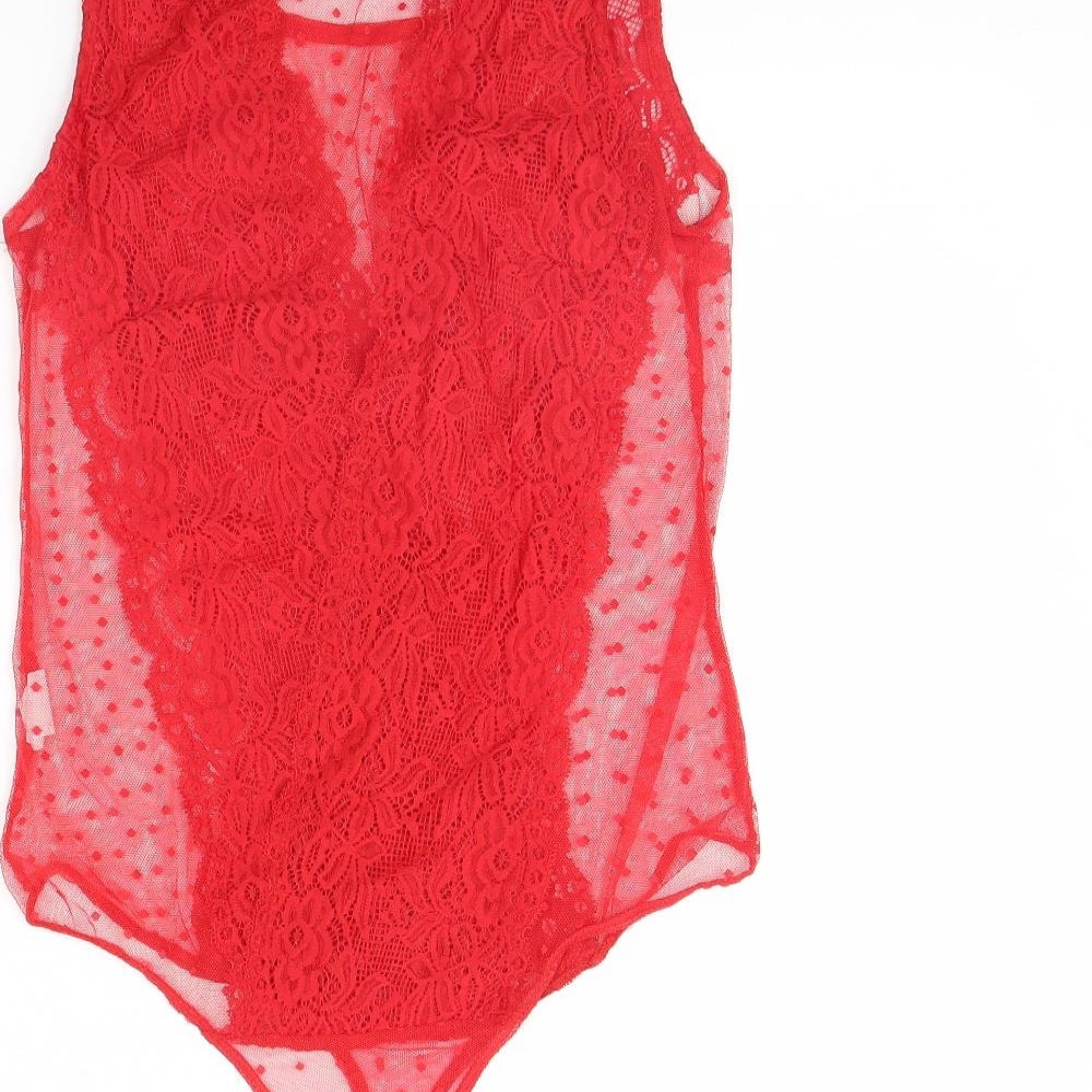 Vogue Paris Womens Red   Bodysuit One-Piece Size L