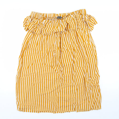 Primark Womens Yellow Striped  Mini  Size 14