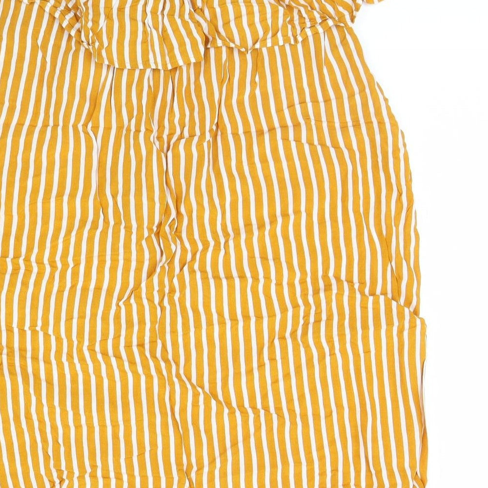 Primark Womens Yellow Striped  Mini  Size 14
