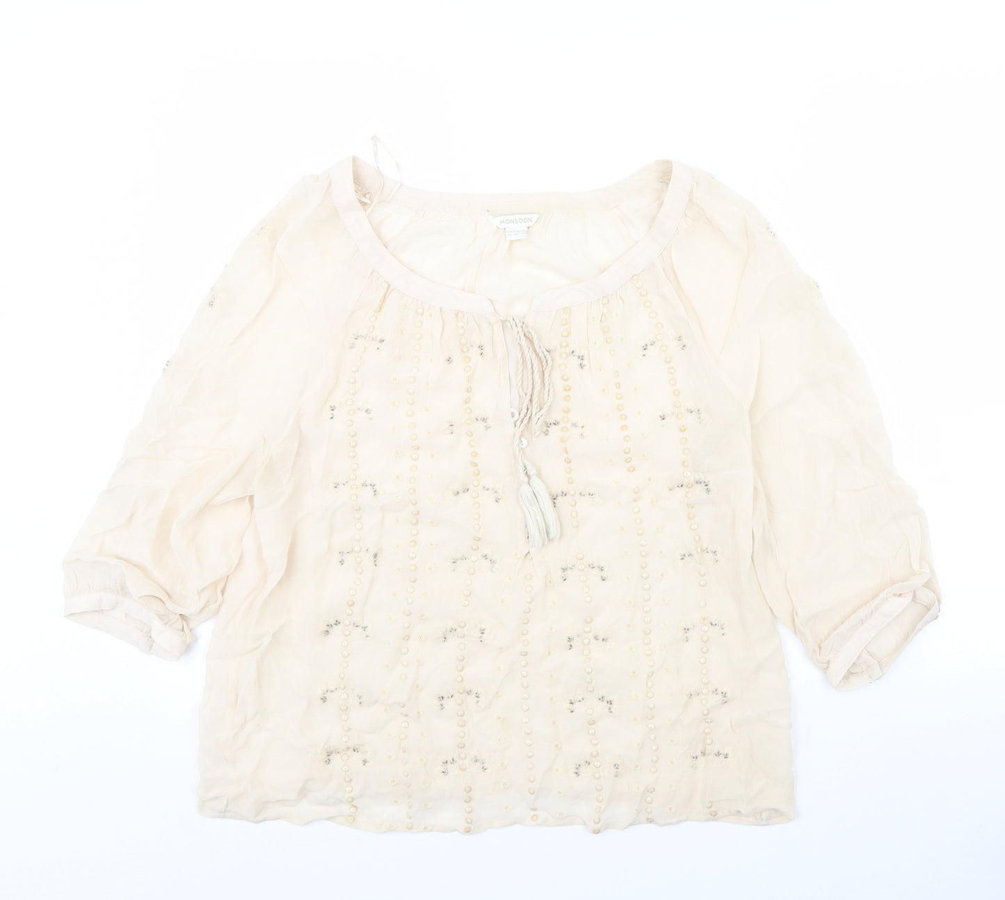 Monsoon Womens Beige   Basic Blouse Size 14