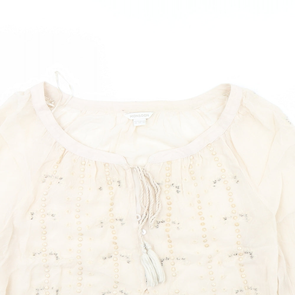 Monsoon Womens Beige   Basic Blouse Size 14
