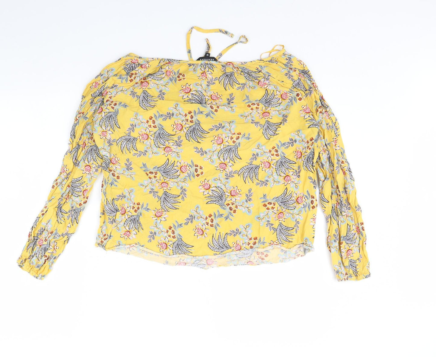 Peacocks Womens Yellow Floral  Basic Blouse Size 12