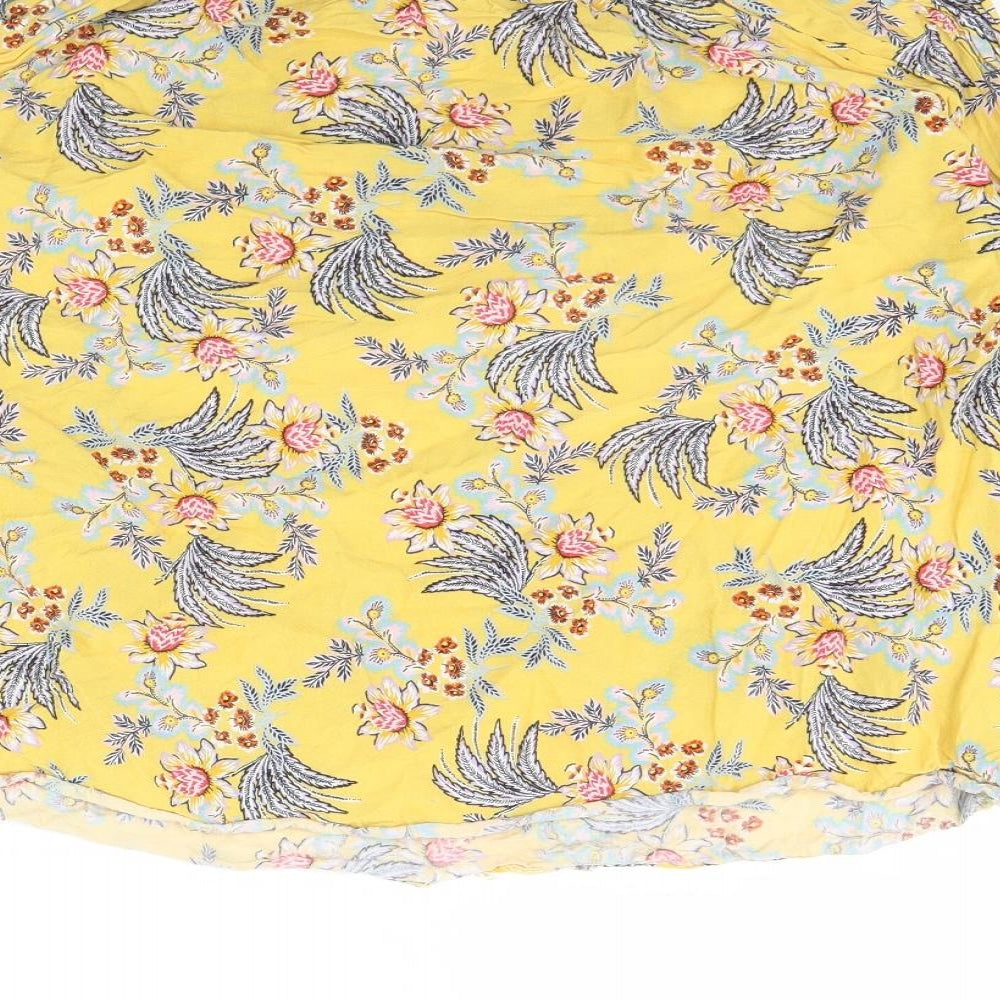 Peacocks Womens Yellow Floral  Basic Blouse Size 12