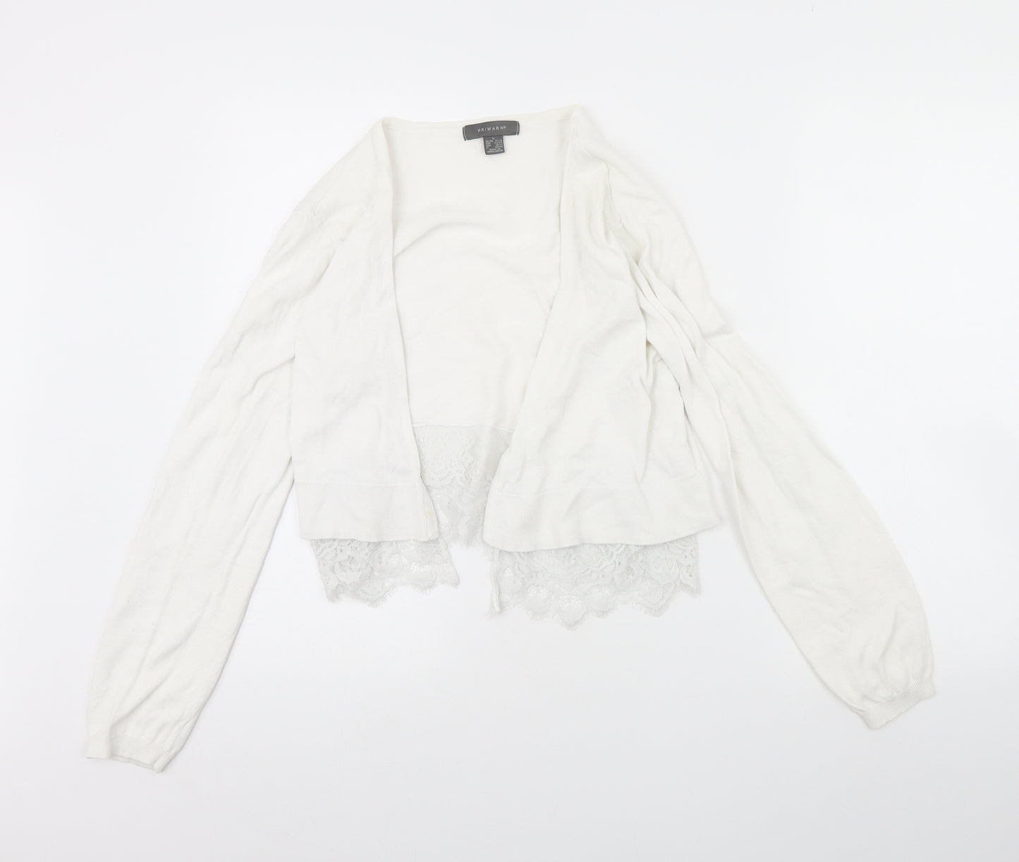Primark Womens White   Cardigan Jumper Size L
