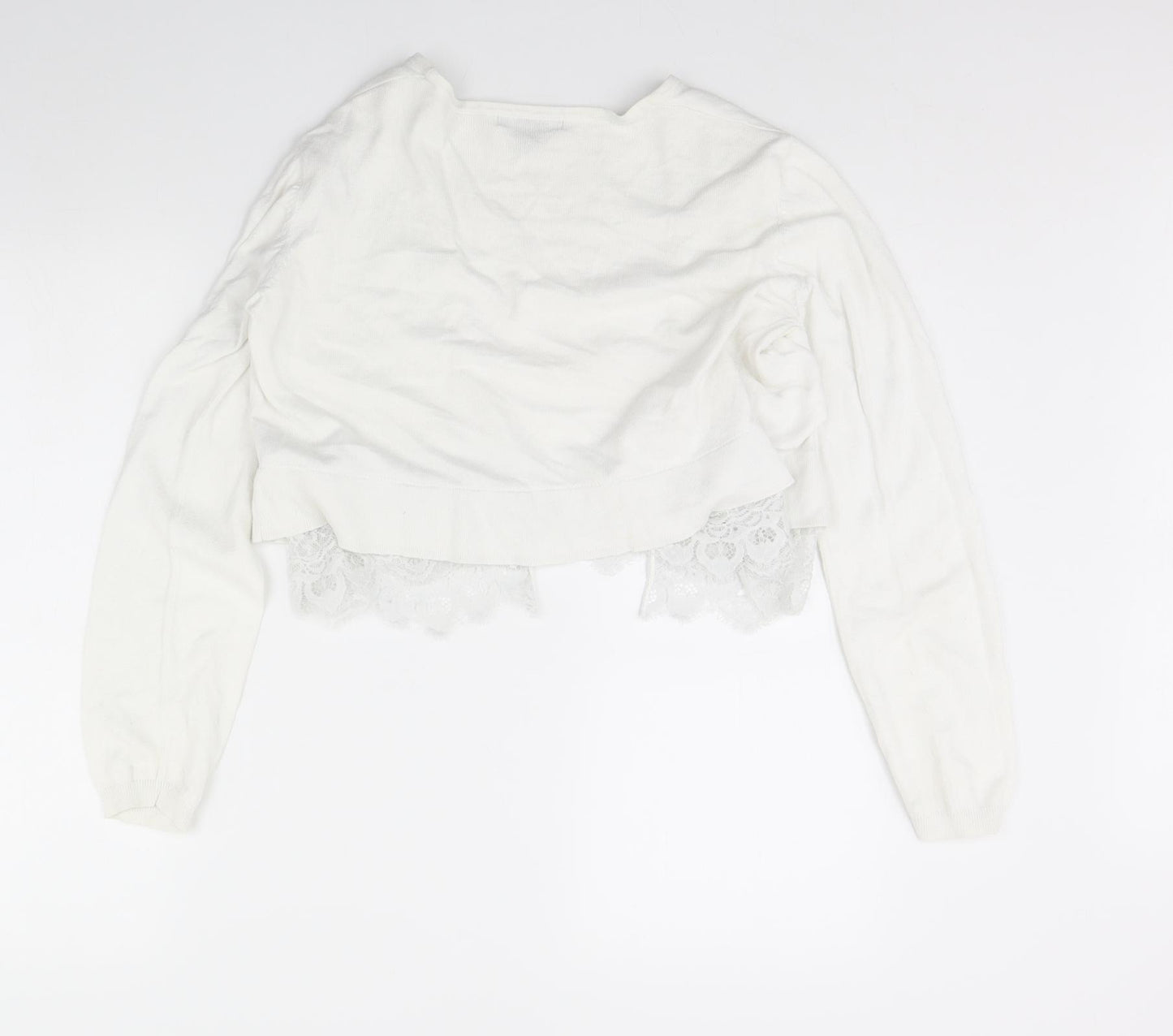 Primark Womens White   Cardigan Jumper Size L