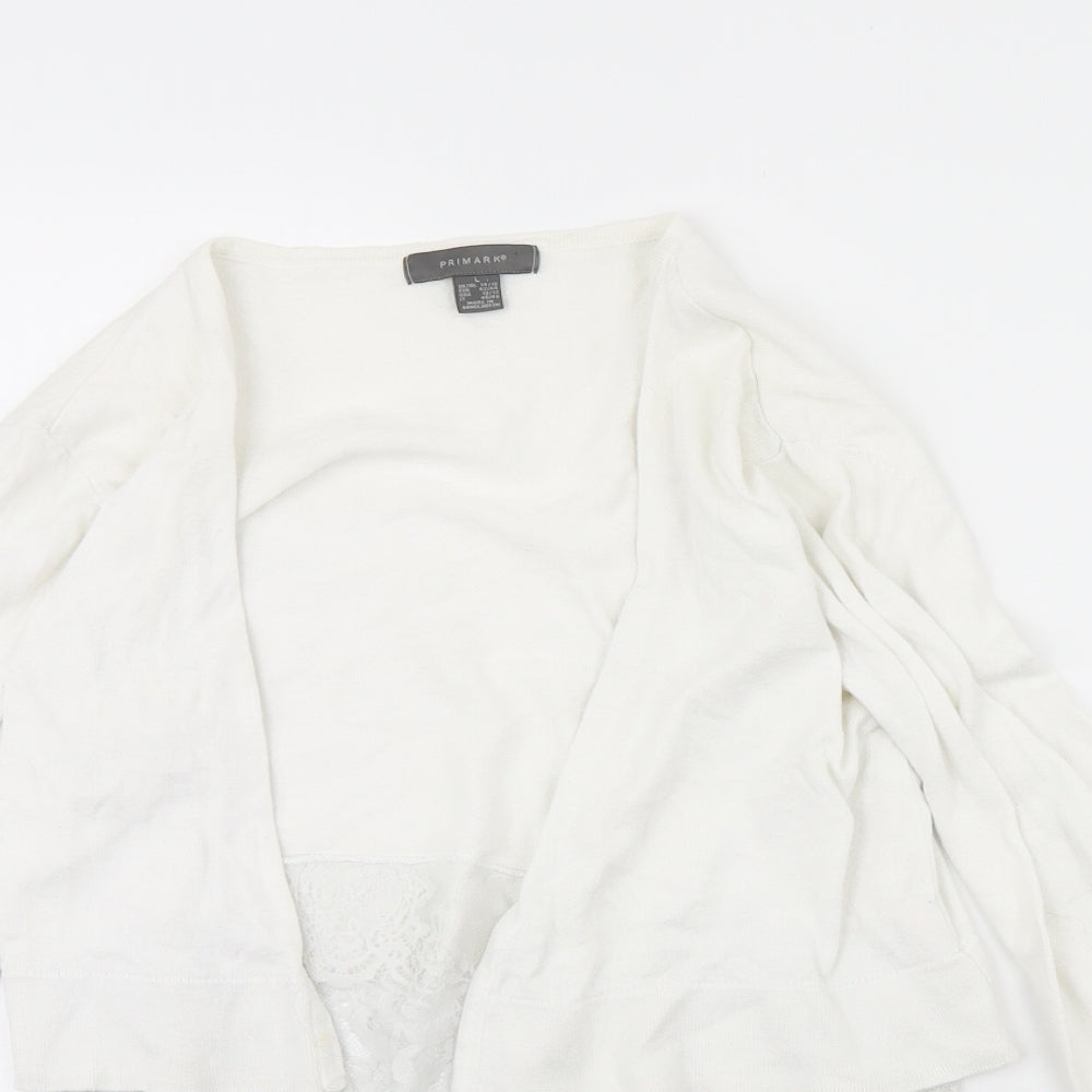 Primark Womens White   Cardigan Jumper Size L