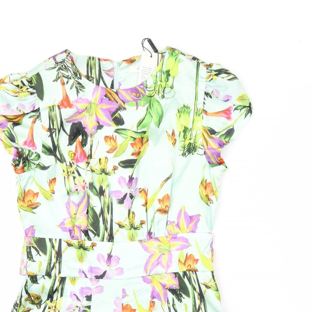 Darling Womens Green Floral  Playsuit One-Piece Size 10
