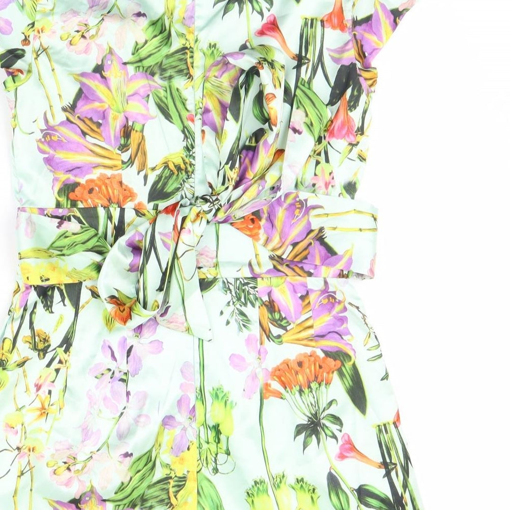 Darling Womens Green Floral  Playsuit One-Piece Size 10