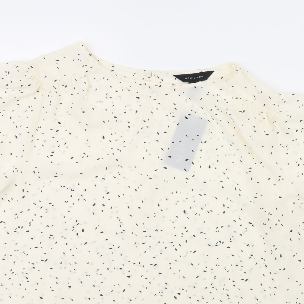 New Look Womens Ivory Polka Dot  Basic Blouse Size 16