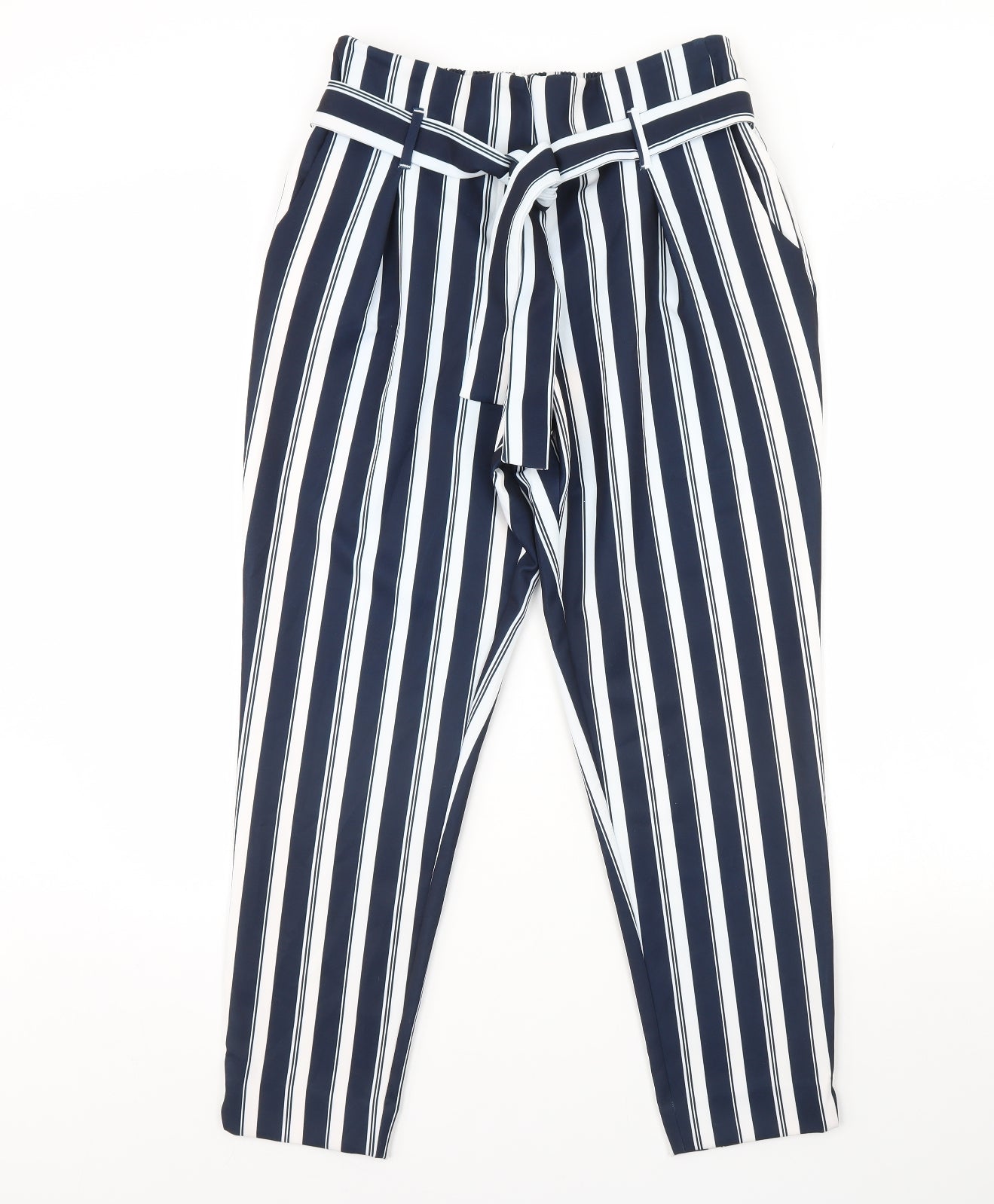 River Island Womens Blue Striped  Trousers  Size 10 L28 in