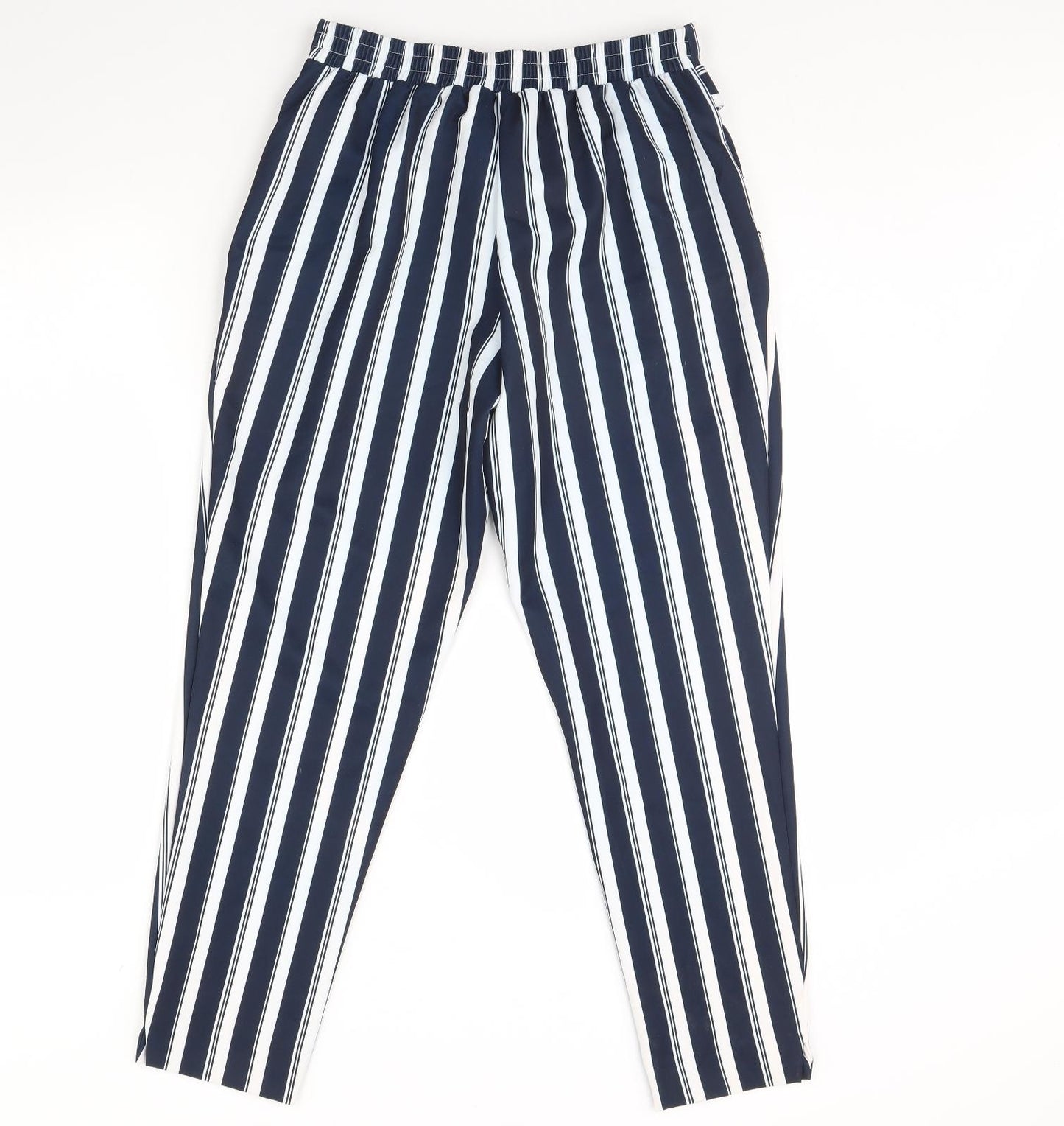 River Island Womens Blue Striped  Trousers  Size 10 L28 in