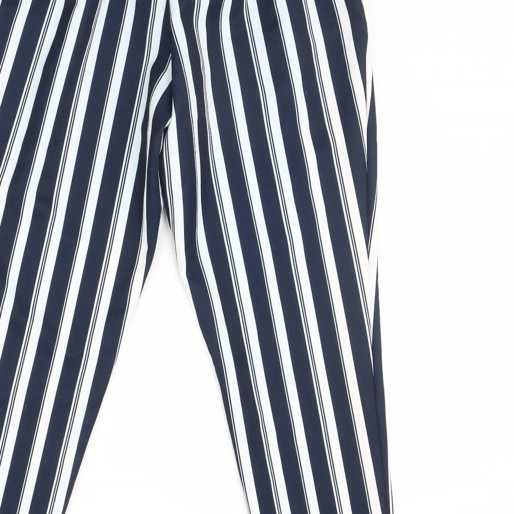 River Island Womens Blue Striped  Trousers  Size 10 L28 in