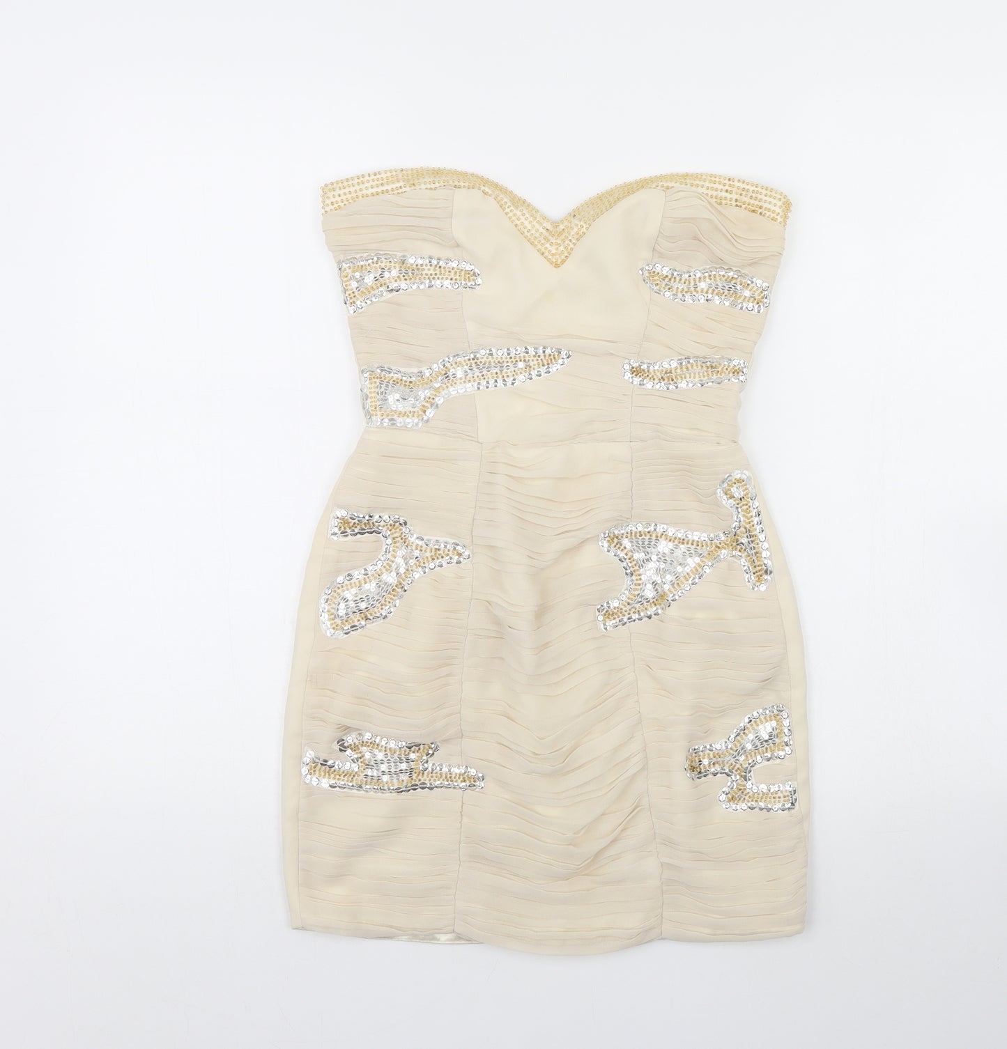 Lipsy Womens Beige   Bodycon  Size 8