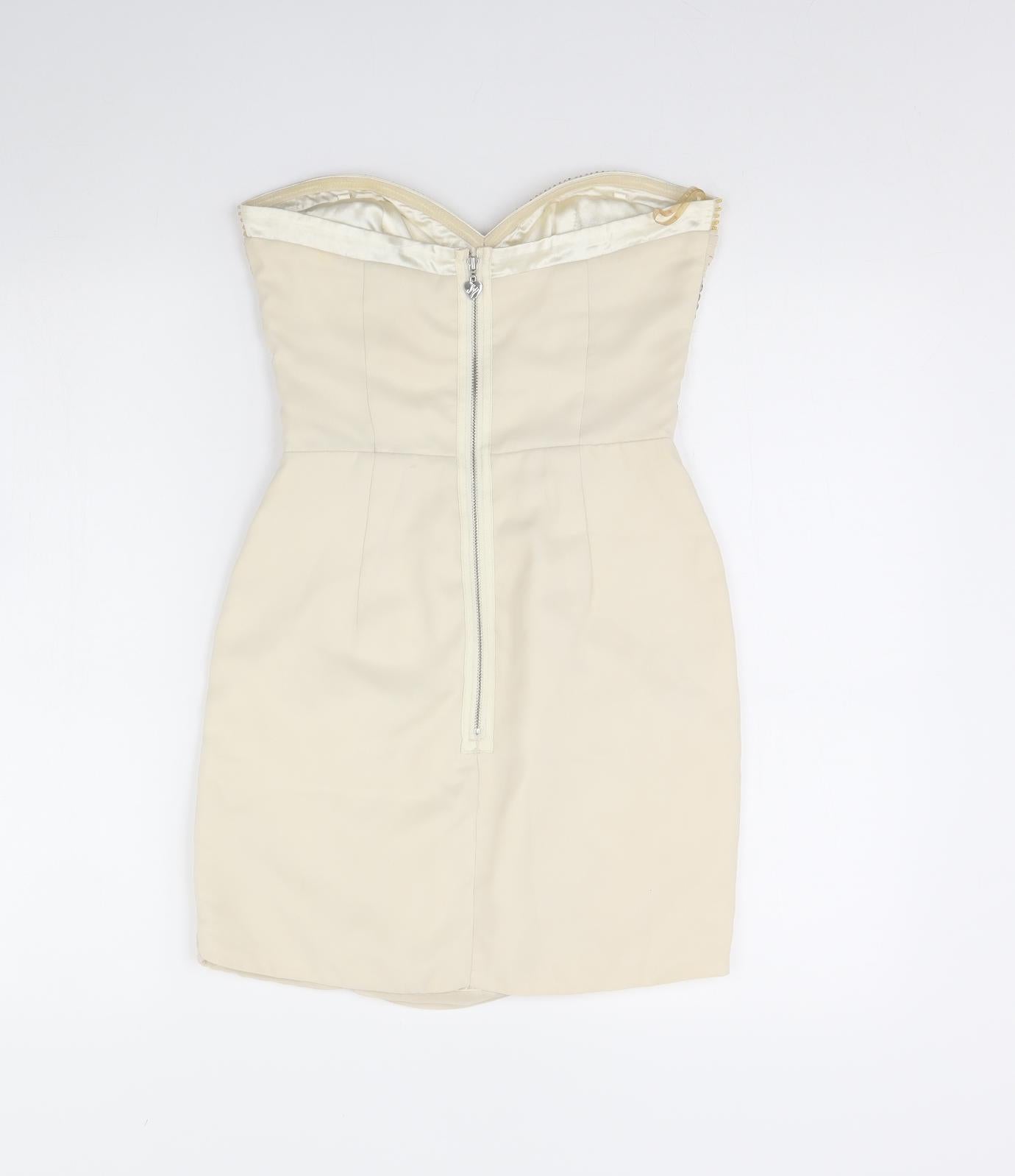Lipsy Womens Beige   Bodycon  Size 8