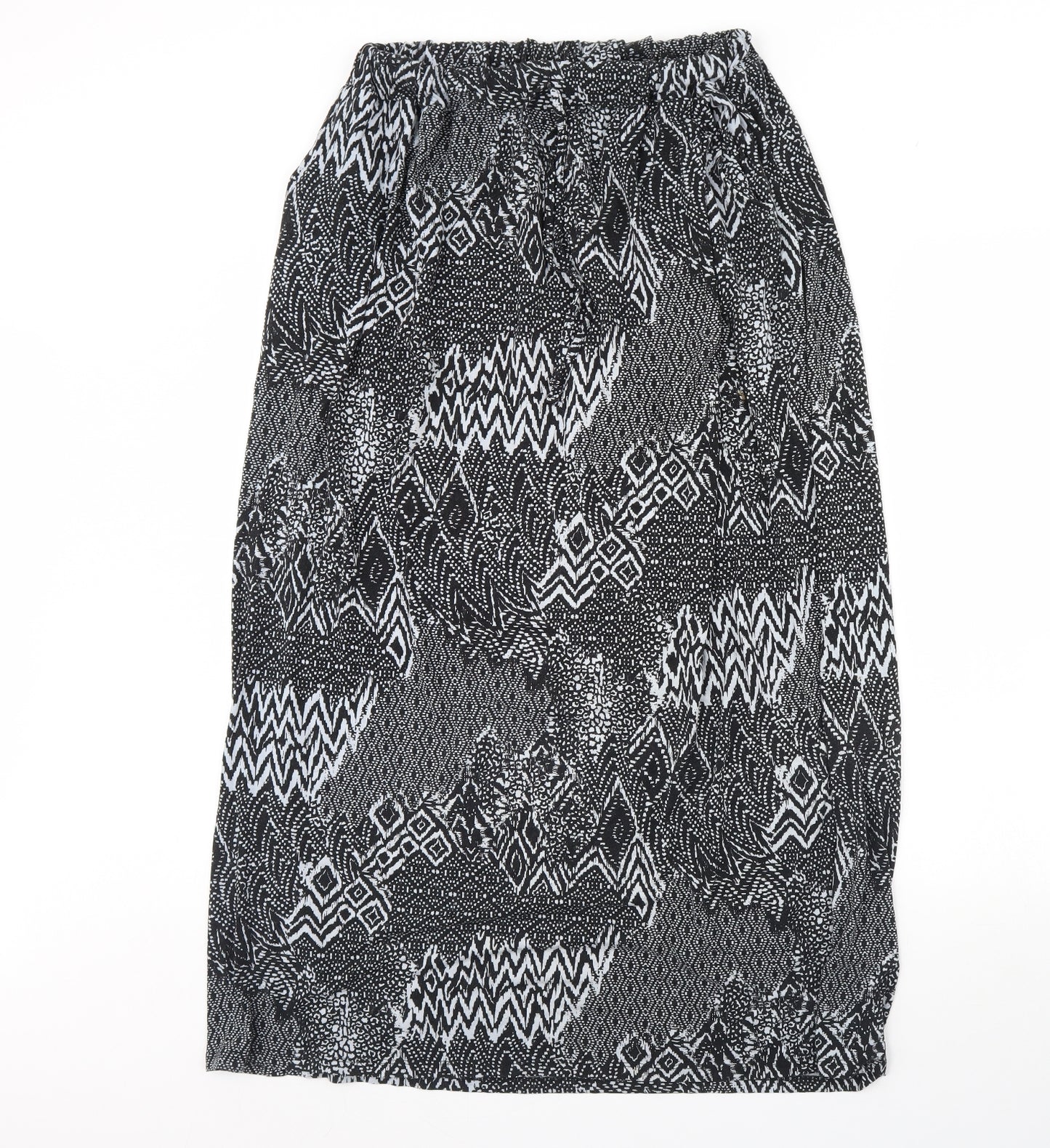 TU Womens Black Geometric  Maxi Skirt Size 14
