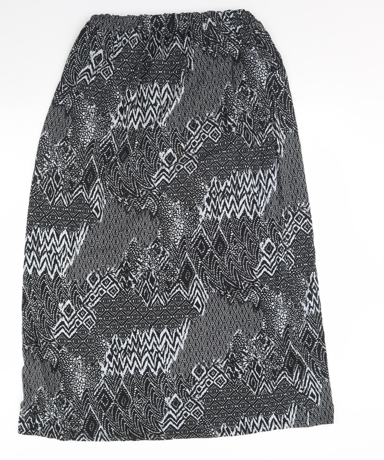 TU Womens Black Geometric  Maxi Skirt Size 14