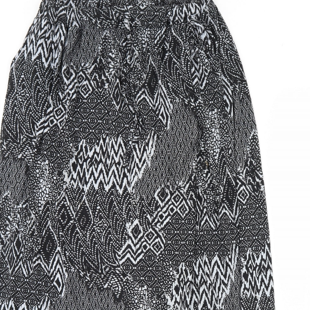 TU Womens Black Geometric  Maxi Skirt Size 14