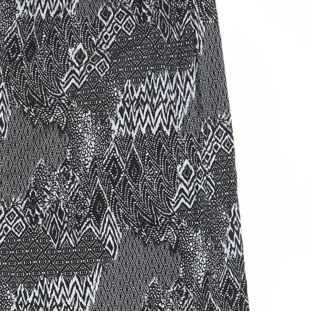 TU Womens Black Geometric  Maxi Skirt Size 14