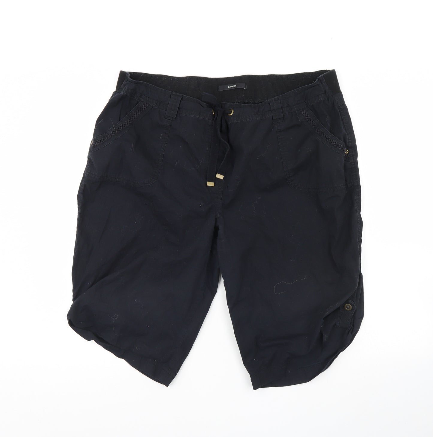 George Womens Black   Chino Shorts Size 18