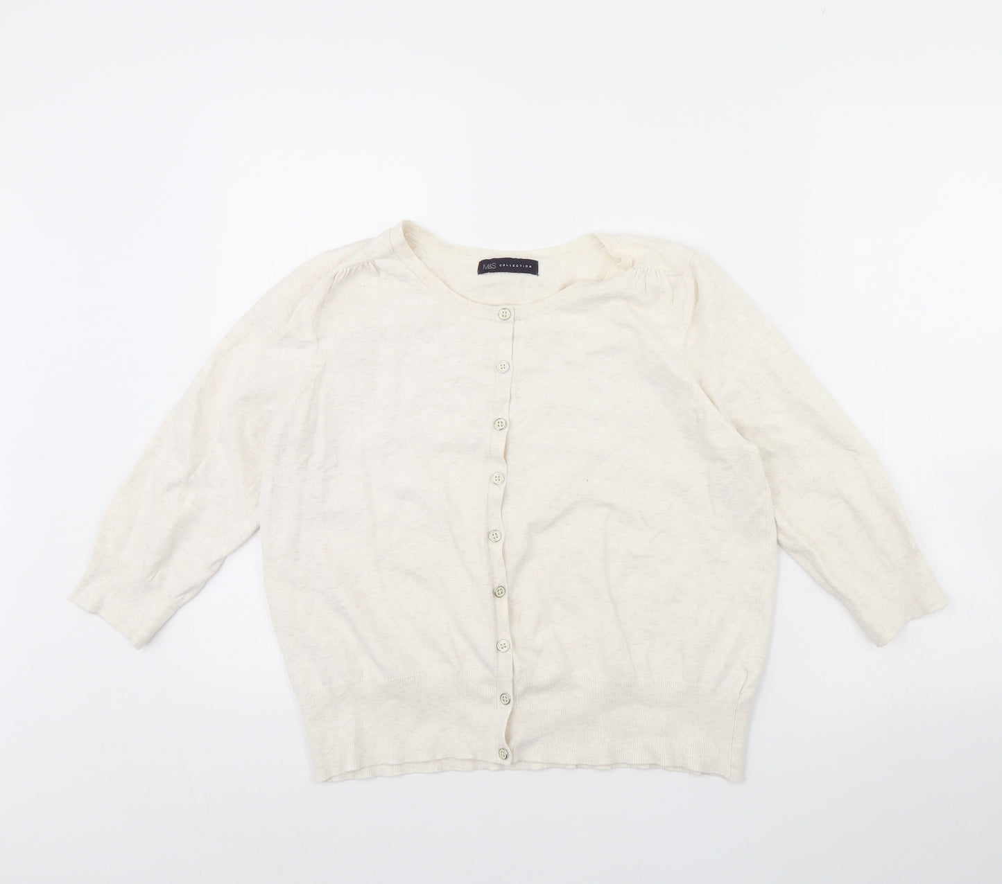 M&S Womens Ivory   Cardigan Jumper Size 16