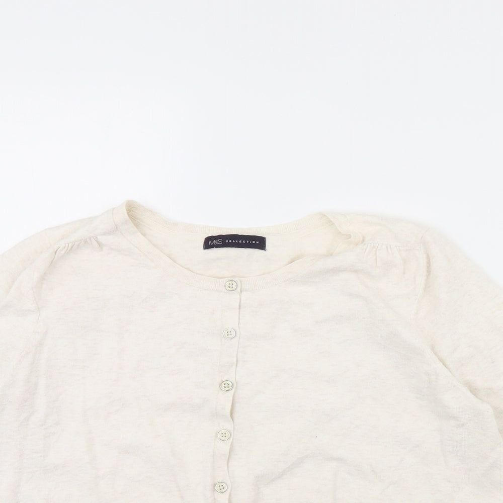 M&S Womens Ivory   Cardigan Jumper Size 16