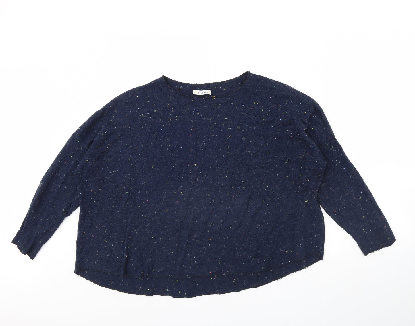 Mulaya Womens Blue   Pullover Jumper Size L