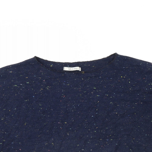 Mulaya Womens Blue   Pullover Jumper Size L