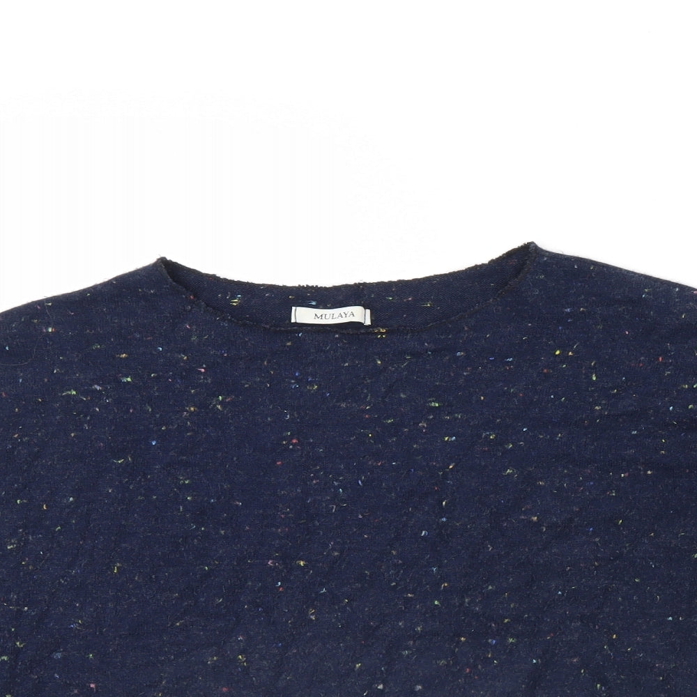 Mulaya Womens Blue   Pullover Jumper Size L