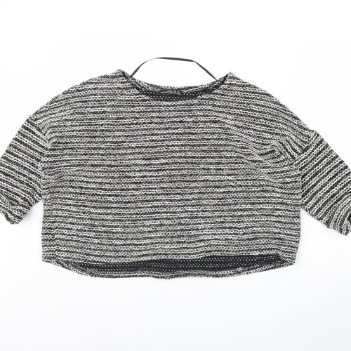 Atmosphere Womens Black Herringbone  Pullover Jumper Size M