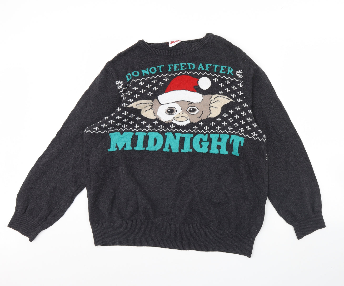 George Mens Grey   Pullover Jumper Size L  - Gremlins