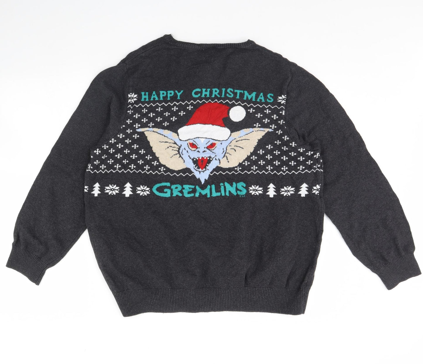 George Mens Grey   Pullover Jumper Size L  - Gremlins